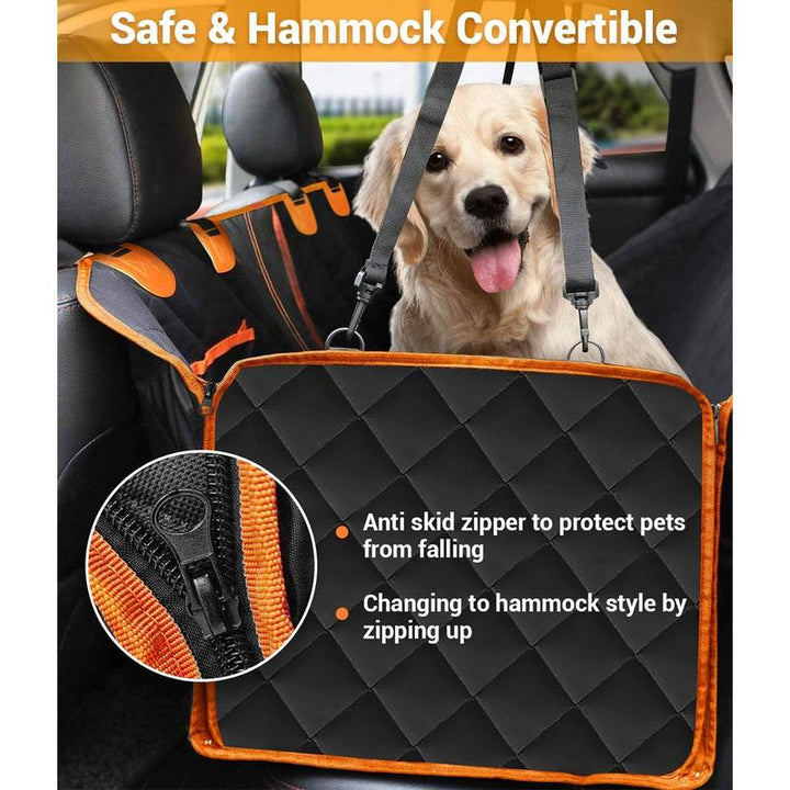 Victoper Dog Car Seat Cover, 600D Heavy Durable Dog Seat Cover for Back Seat, 100% Waterproof Scratch Proof Nonslip Dog Hammock for Car with Side Flap, Pet Back Seat Covers for Cars Sedan SUV Trucks