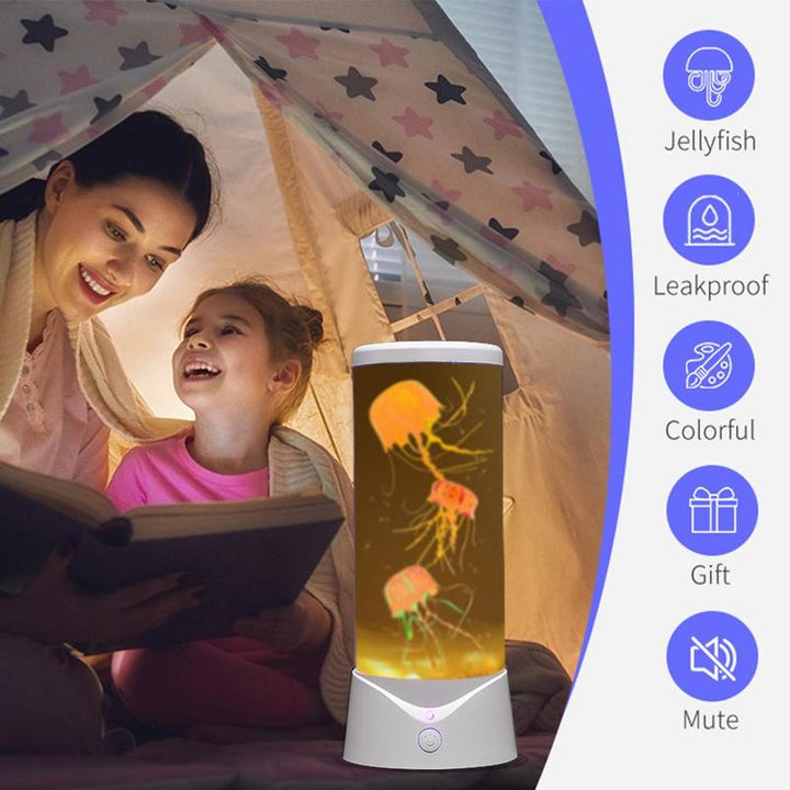 Portable Mini round Jellyfish Lamp, Multipurpose 7 Color Changing Jellyfish Lava Lamp for Summer, Universal Desk Jellyfish Fish Tank Shaped Ambient Light, Fantasy Jellyfish Mood Lamp for Home & Office Use, Ideal Gift for Friend Lovers, Bedroom Decor