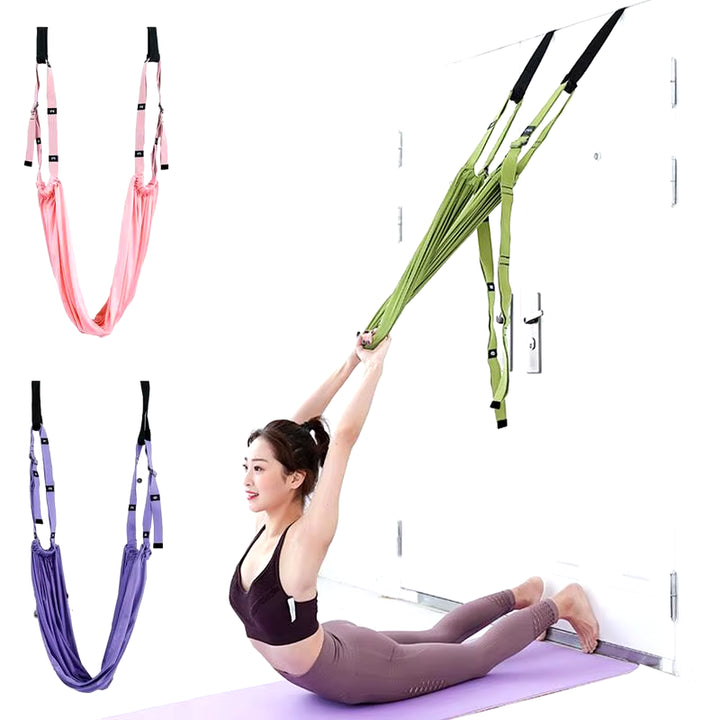 Pull Rope Aerial Yoga Strap Stretch Leg Splits Trainer Female Gym Belt Adjustable Aerial Yoga Strap Hammock Swing Stretching