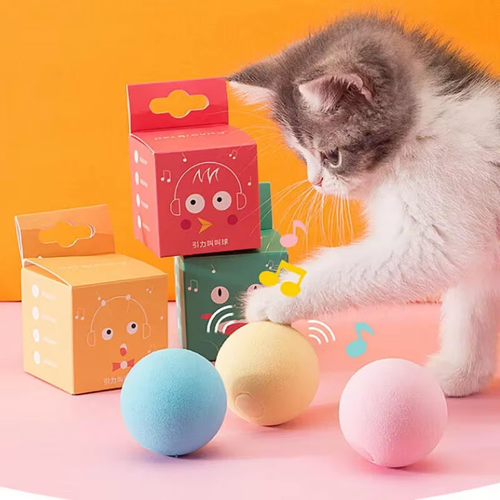 Cat Training Toy Pet Playing Ball Pet Squeaky Supplies Smart Cat Toys Interactive Ball Catnip Kitten Kitty Products Toy for Cats