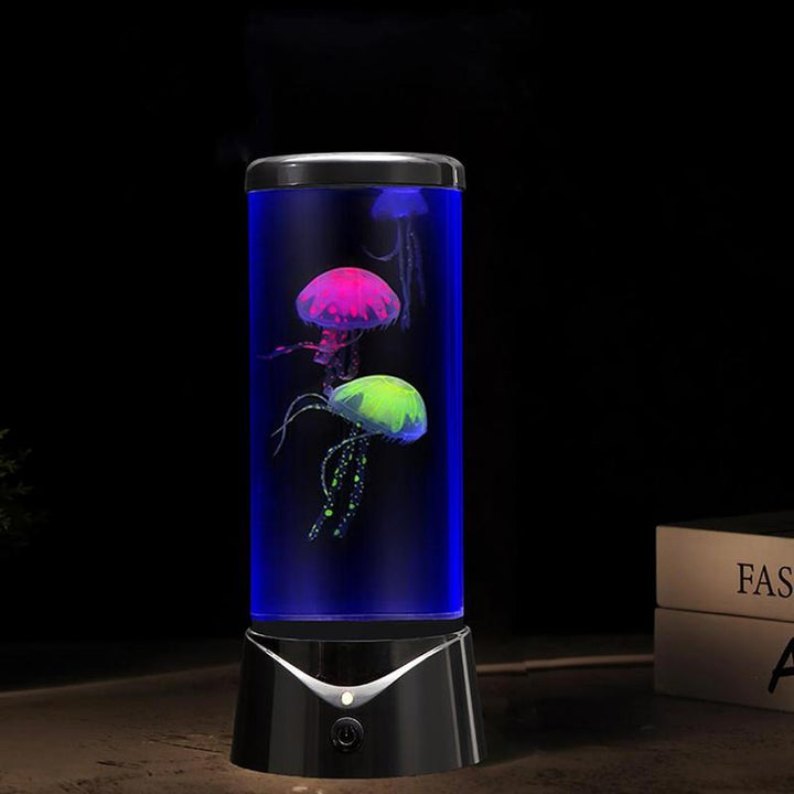 Portable Mini round Jellyfish Lamp, Multipurpose 7 Color Changing Jellyfish Lava Lamp for Summer, Universal Desk Jellyfish Fish Tank Shaped Ambient Light, Fantasy Jellyfish Mood Lamp for Home & Office Use, Ideal Gift for Friend Lovers, Bedroom Decor