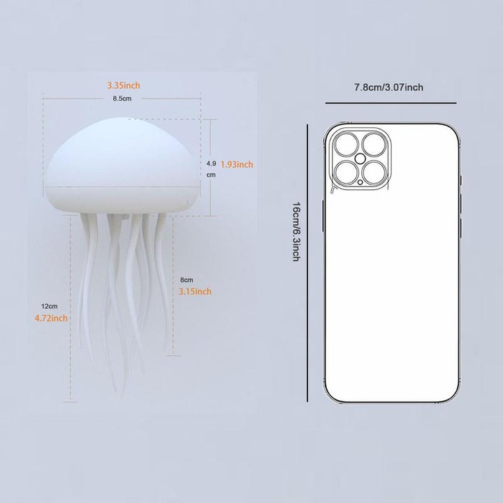 Jellyfish Design Night Light, 1 Count Rechargeable Jellyfish Table Lamp, LED Jellyfish Decorative Light for Bedroom, Living Room Decoration, Jellyfish Lamp for Home Decor