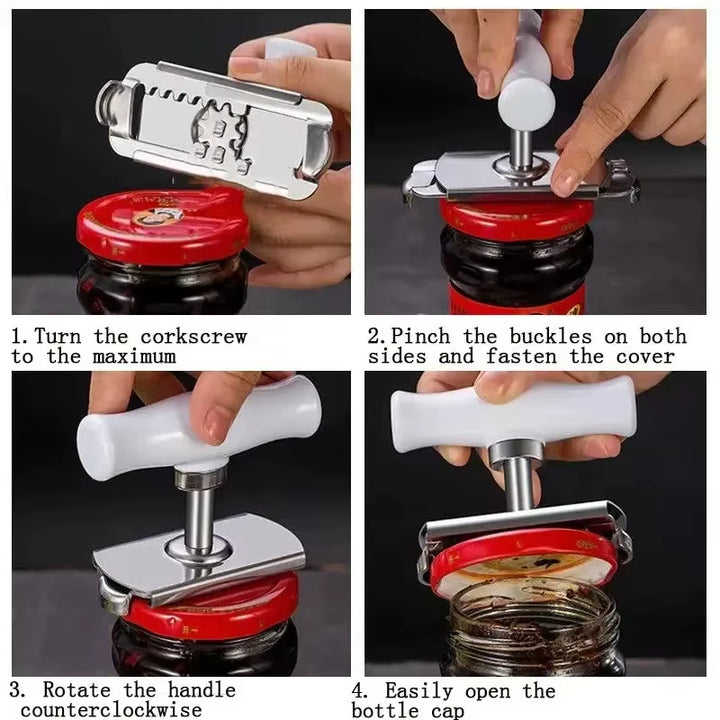 Kitchen Gadgets Capping Tool Can Opener Glass Can Opener Portable Lid Opener Adjustable Can Opener Glasses Jar Lid Opener